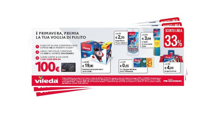 Concorso Vileda e Iper: vinci buoni spesa da 100€