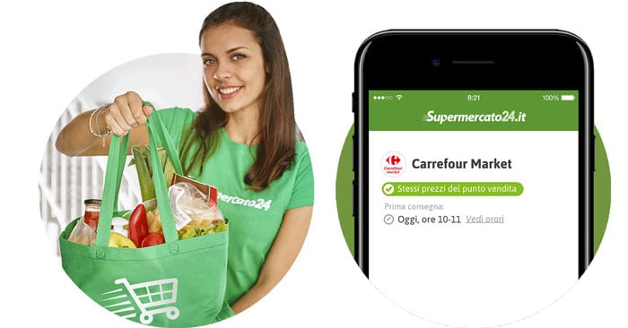 Consegna gratuita spesa Carrefour e Supermercato24