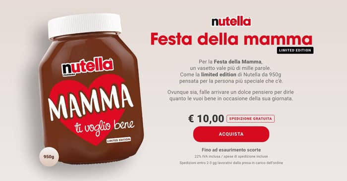 Festa della mamma Nutella