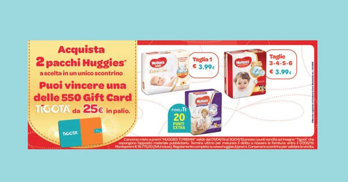 Huggie ti premia in Tigotà