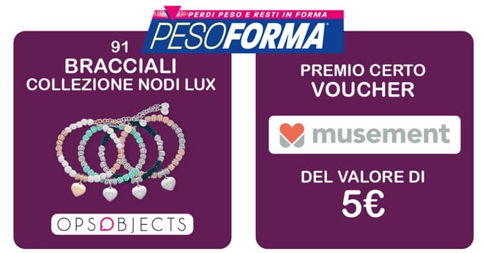 Pesoforma: vinci Opsobject e buoni sconto Musement