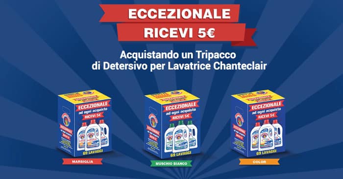 Ricevi 5 euro con il cashback Chanteclair!