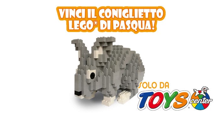 Vinci il coniglietto Lego di Pasqua da Toys Center