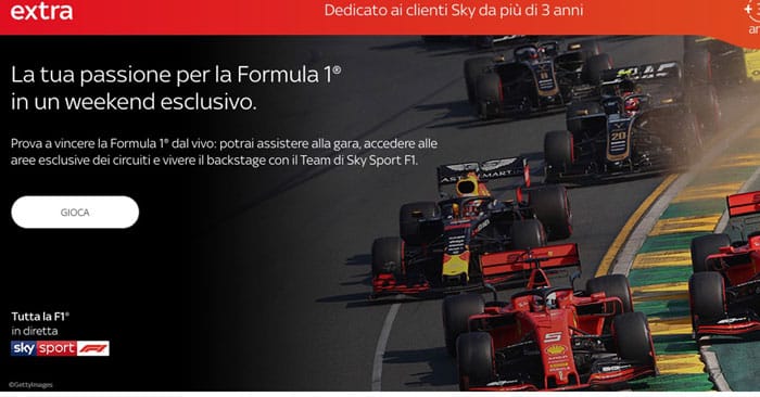 Vivi la F1 2019: vinci con Sky extra