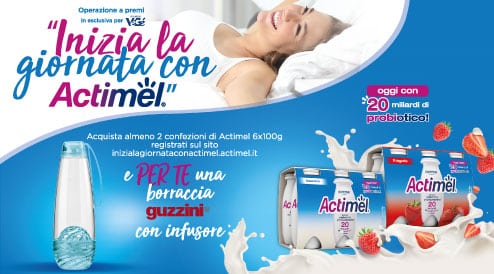 Actimel ti regala la borraccia Guzzini (premio sicuro)