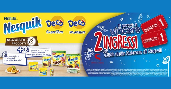 Concorso Nesquik: vinci ingressi Città della Scienza di Napoli