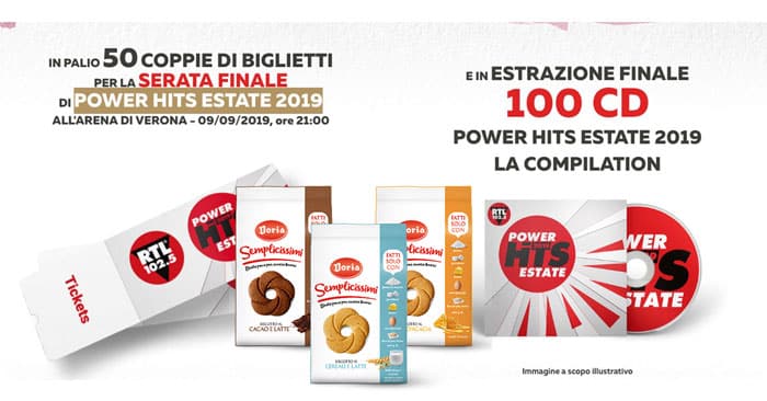 Semplicissimi Doria: vinci cd e biglietti Power Hits Estate 2019