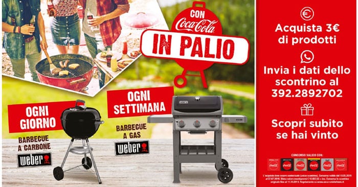 Vinci barbeque Weber con Coca-Cola