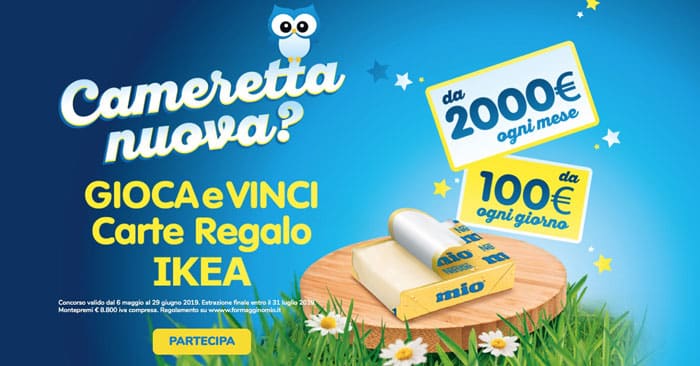 Vinci carte regalo Ikea con Formaggino MIO