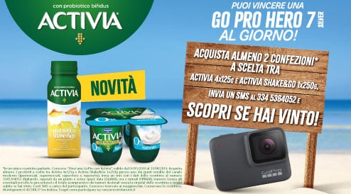 Vinci una Gopro con Activia