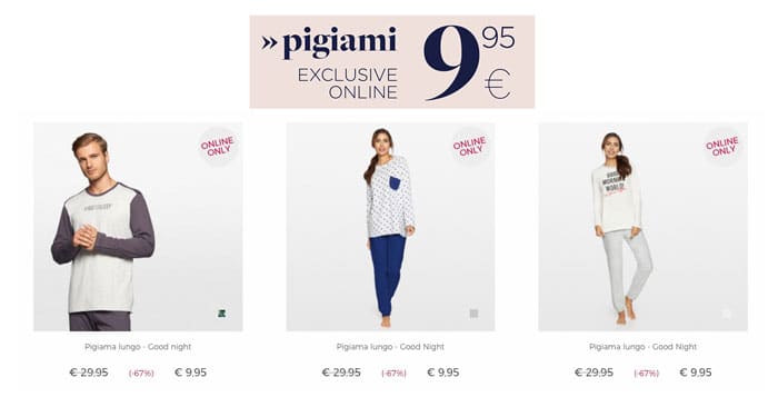 Yamamay: pigiami scontati