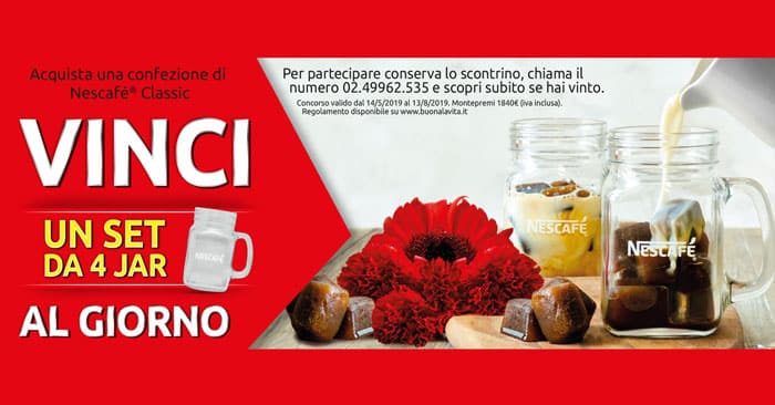 Concorso Nescafè vinci Jar