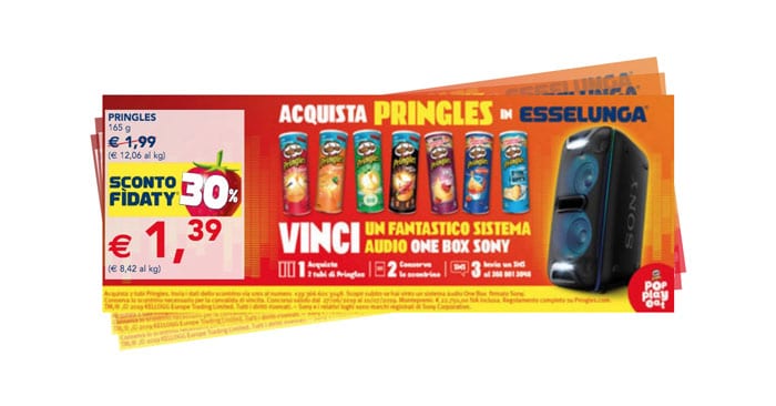 Pringles: vinci sistema audio One Box Sony