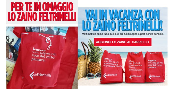 Zaino Feltrinelli omaggio