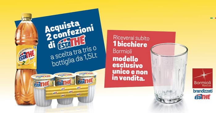 Bicchieri Bormioli Estathé omaggio