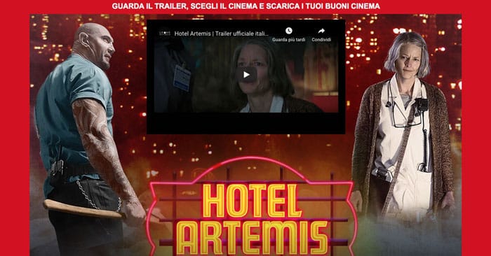 Biglietti cinema omaggio per "Hotel Artemis"