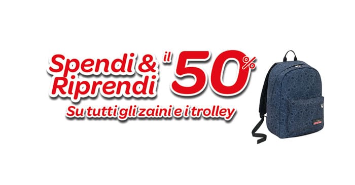 Carrefour: spendi e riprendi zaini e trolley