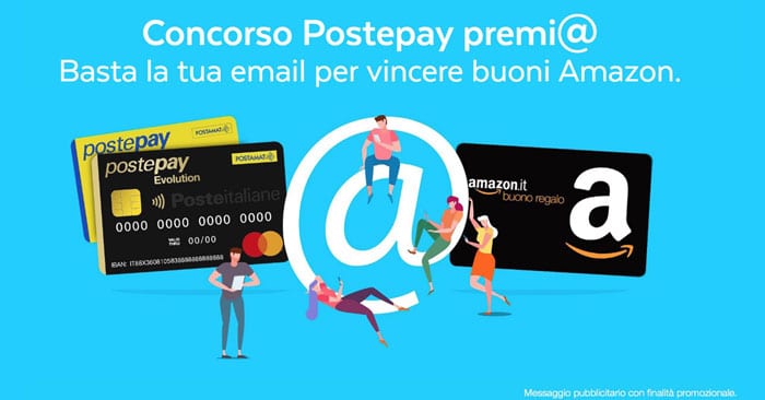 Concorso Postepay premia: vinci buoni Amazon!