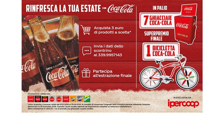 Vinci ghiacciaia Coca-Cola o bicicletta