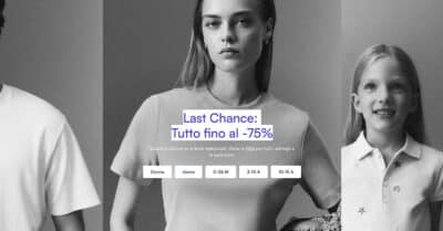 OVS Last Chance saldi fino al 75% collezione SS26 donna uomo bambino settembre 2026