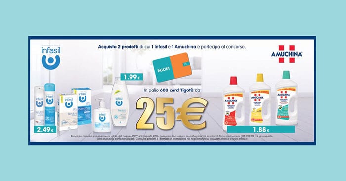 Infasil e Amuchina: vinci gift card Tigotà