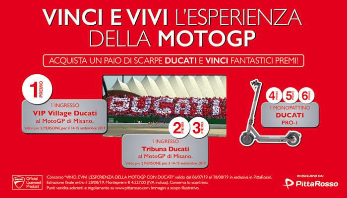 Vinci e vivi l'esperienza della MotoGP con Ducati e PittaRosso