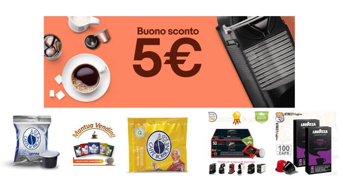 eBay: codice sconto 5€ su Caffè