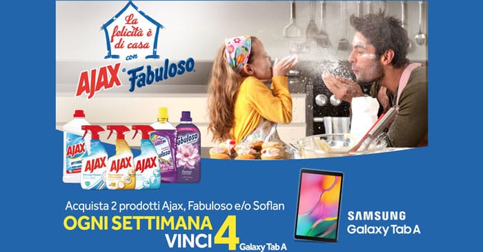 Concorso Ajax e Fabuloso: vinci Samsung Galaxy TAB A