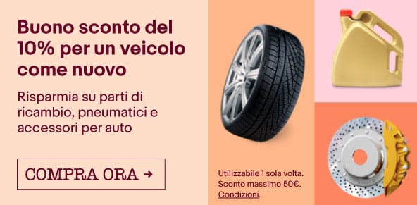 Ebay: codice sconto accessori auto e moto