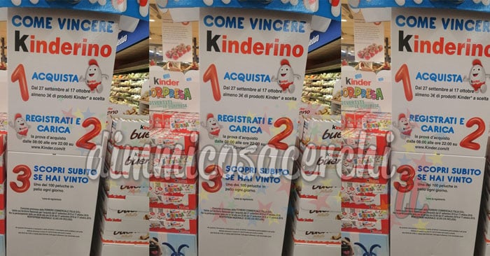 Vinci 100 peluche Kinderino Kinder al giorno