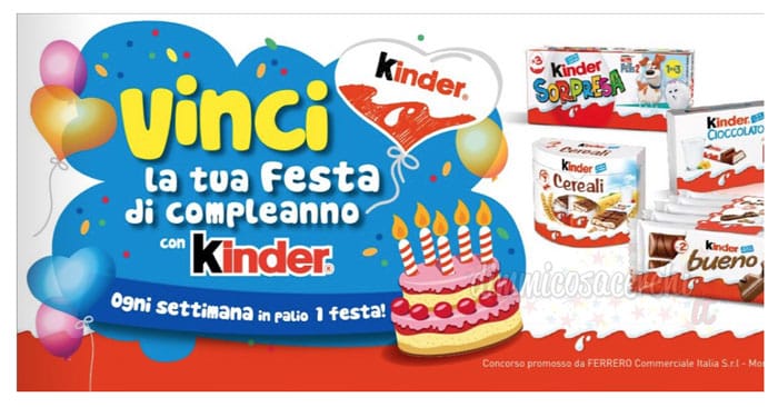 Vinci la tua festa di compleanno Kinder