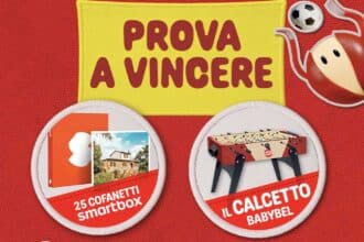 Concorso Babybel 2026 con Smartbox agriturismo e calcetto balilla personalizzato in palio
