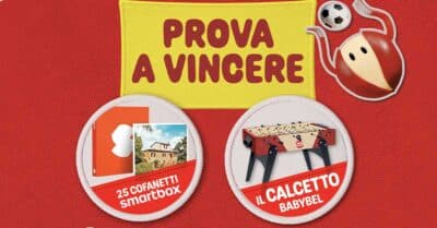 Concorso Babybel 2026 con Smartbox agriturismo e calcetto balilla personalizzato in palio