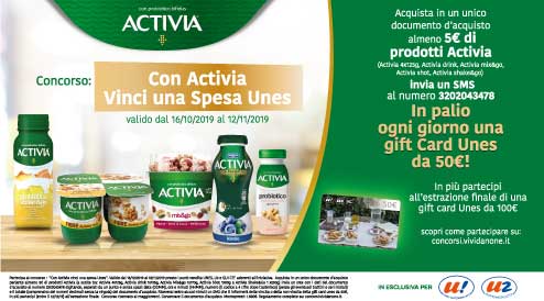 Activia: vinci una spesa Unes!