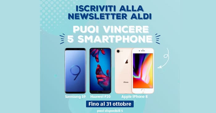 Aldi: vinci gratis 5 smarphone