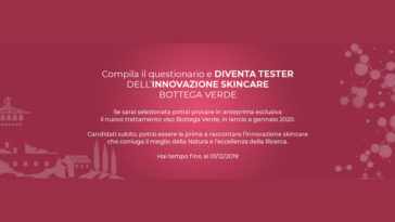 Diventa tester linea Skincare 2020 Bottega Verde