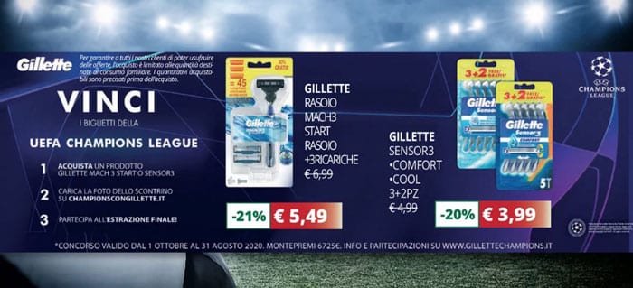 Gillette: vinci biglietti Champions League