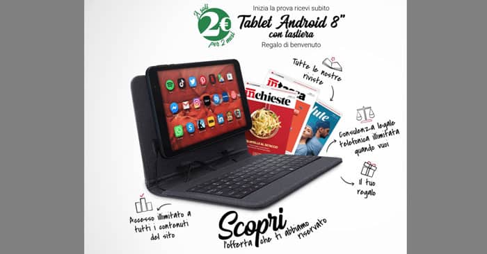 Prova Altroconsumo a 2€ e ricevi un tablet Android con tastiera