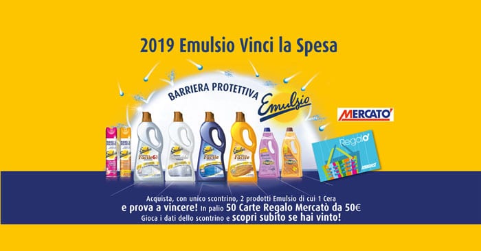 Vinci carte regalo Mercatò con Emulsio