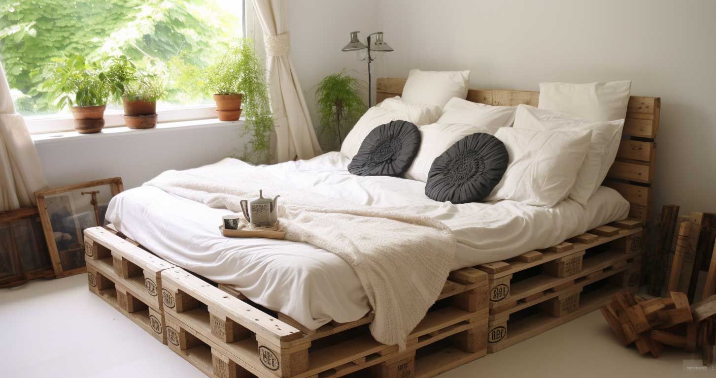 letto con bancali di pallet