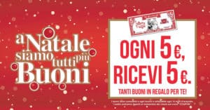 Piazza Italia: ogni 5€ ricevi 5€ (A Natale siamo tutti più buoni)