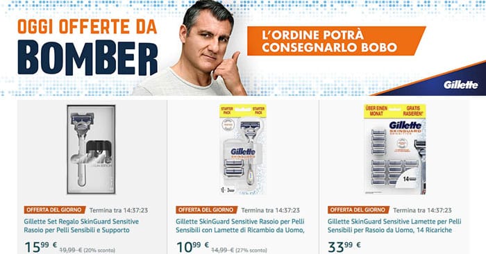 Gillette e Amazon: l'ordine te lo porta Bobo Vieri!