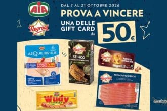 concorso Negroni AIA Pam Panorama gift card 50 euro instant win telefono ottobre 2026