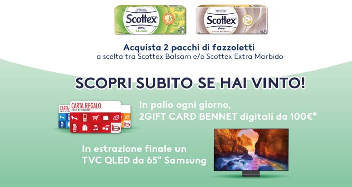 Scottex: gioca e vinci buoni spesa