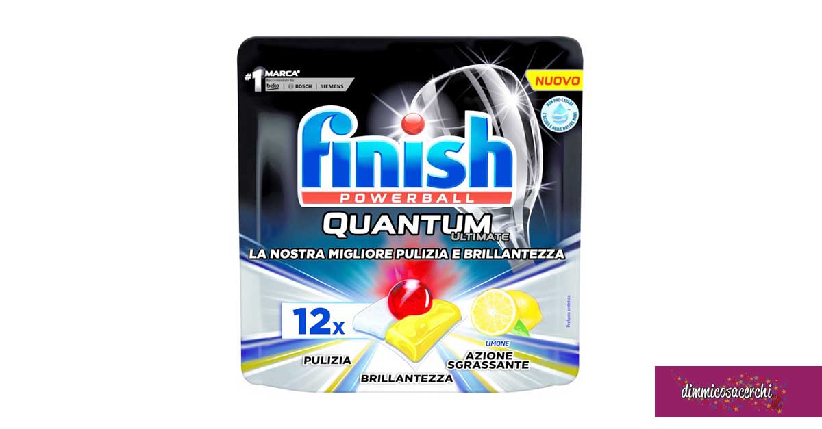 Prova gratis Finish Quantum “Risparmia acqua, tempo e denaro”