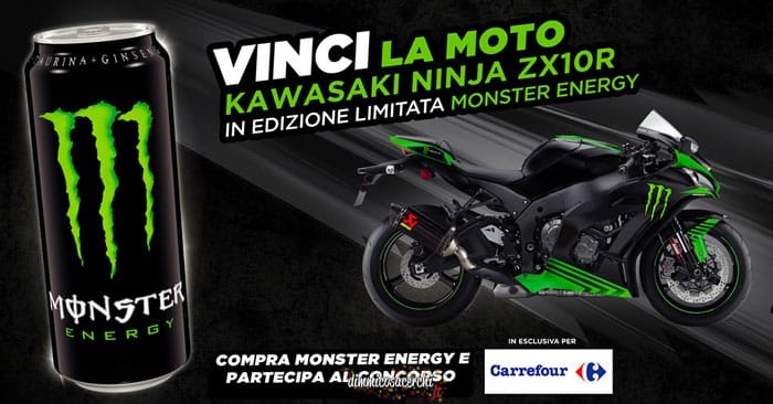 Vinci una moto con Monster e Carrefour