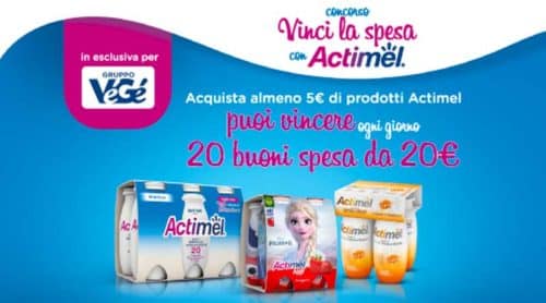 Actimel: vinci 20 buoni spesa da 20€