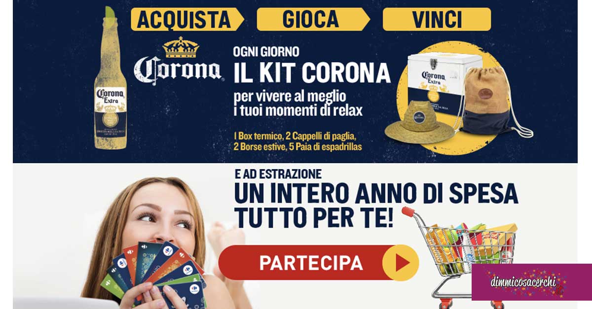 Concorso Birra Corona: vinci kit Estate e 1 anno di spesa