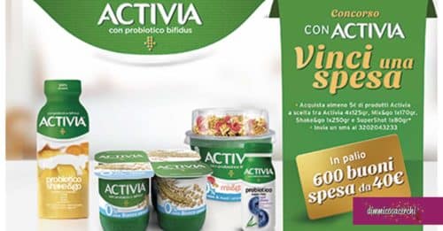 Activia: vinci 600 buoni spesa da 40€