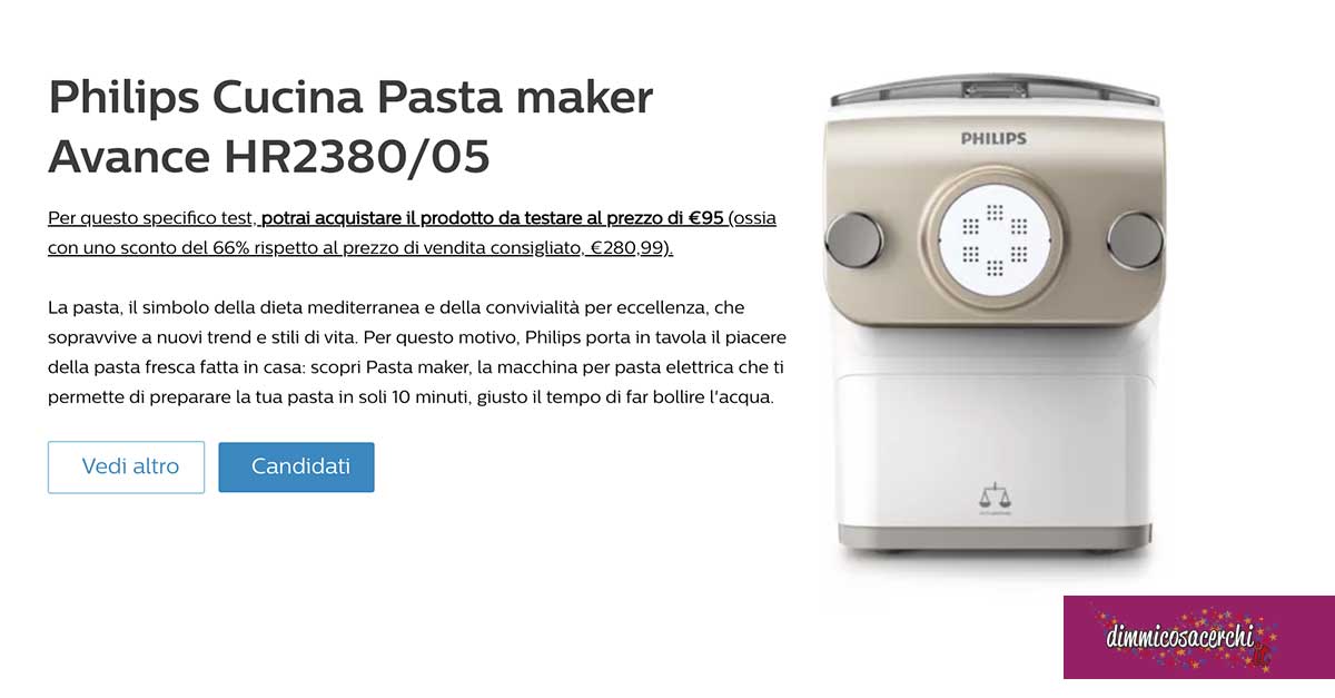 Diventa tester Philips Cucina Pasta maker Avance